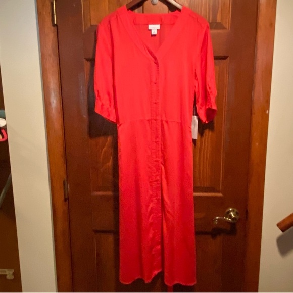 NEW Liz Claiborne Teaberry Short Sleeve Shirt Dress Belted 14 - NWT - Picture 6 of 15